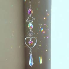 Shein pc Crystal Wind Chime With Galaxy Theme Sun Catcher Stars Moon