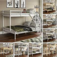 Home Discount bed triple sleeper cabin loft bed solid wood frame desk kids