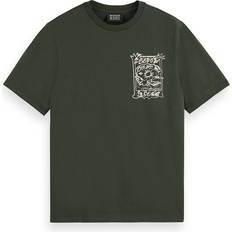 Scotch & Soda Överdelar Scotch & Soda herr regular fit front bröstkonstverk T-shirt, Heritage Green 7330