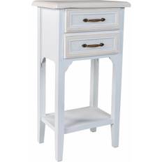 Alexandra House Living Nightstand White Bedside Table 26.5x37cm