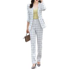 White Suits Bossy Chic Blazer and Pant Set - White