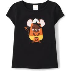 Children's Clothing Gymboree Girls and Toddler Embroidered Graphic Short Sleeve T-Shirts, Halloween Candy Corn, 4T