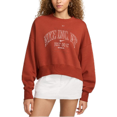 Orange - Women Sweaters Nike Sportswear Phoenix Fleece Women's Over-Oversized Crew-Neck Graphic Sweatshirt - Rugged Orange