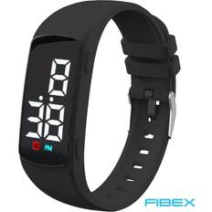 Fibex Vibrating Reminder Watch 15 Alarms Black Vertical Svart digitalt damklocka barnklocka