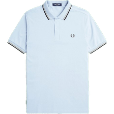 L Polo Shirts Fred Perry Men's Brick Twin Tipped Polo Shirt - Smoke Warm Grey