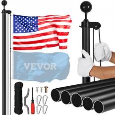 Pièces de mât de drapeau VEVOR 20FT Detachable Flagpole Kit Heavy Duty Flag Pole