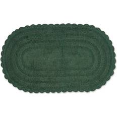 DII Dark Green Large Oval Crochet Bath Mat