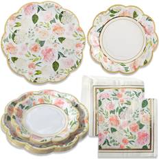 Party Supplies Kate Aspen Pink Floral Brunch 62 piece Tableware Set 16 guests 00264NA-KIT