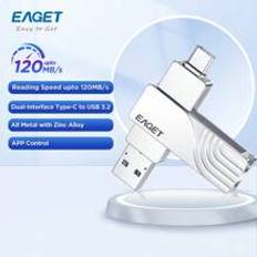 Shein Eaget CF30 USB 3. 2 Type C To USB Flash Drive Pen Drive 1T512GB 216GB 128GB 64GB 32GB 2 In 1 USB 3.2 Memory Stick Flash Disk Type-C Pendrive