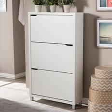 Baxton Studio White Hallway Furniture & Accessories Baxton Studio Simms White Shoe Rack