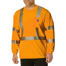 Carhartt mens High Visibility Force Long Sleeve Class T-shirt Big & Tall work utility shirts, Brite Orange, Tall