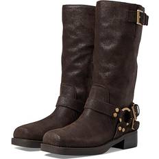 41 ½ - Damen Hohe Stiefel Crosby Suede Moto Boot Brown