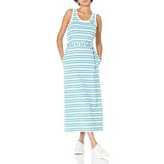 Lacoste Cotton Dresses Lacoste Women's Sleeveless Striped Belted Maxi Dress, Flour/Ibiza-Syringa-LIAMONE