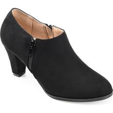 Shoes Journee Collection Womens Sanzi Wide Width Comfort Insole Inside Zip Block Heel Booties Black Wide Womens