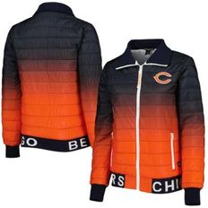 Jackets The Wild Collective Women's Navy, Orange Chicago Bears Color Block Full-Zip Puffer Jacket Navy, Orange Navy/Orange