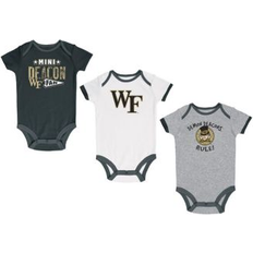 Champion Bodysuits Children's Clothing Champion Newborn and Infant Boys and Girls Black, Heather Gray, White Wake Forest Demon Deacons Three-Pack Bodysuit Set Black, Heather Gray Black/Heather Gray 18 months