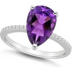 Macy's Purple Rings Macy's Macy's Women's Amethyst 2-3/4 ct.t.w. and Diamond 1/10 ct.t.w. Ring in Sterling Silver Amethyst