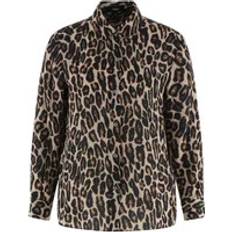Theory Women Shirts Theory Leopard Straight Blouse - Beige Multi
