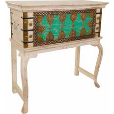Truhen Alexandra House Living Wanderlust Deco Hoher Brauner Holzkoffer 90x41x90h cm Truhe