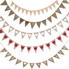 Garlands Hessian 'Happy Birthday' Rustic Decoration Shabby Chic Style Bunting