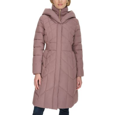 Purple - Women Coats Cole Haan Women's Bibbed Hooded Puffer Mauve