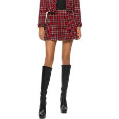 Clothing Alice + Olivia Mera Plaid Pleated Tweed Miniskirt