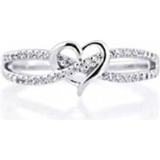 Barn Ringar Shein 1Pc Girls Classical Heart Cubic Zirconia Rings For Children For Birthday Gifts For Party Jewelry Daily Decoration