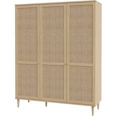 Gold Clothing Storage 17 Stories CALASETTA 3 Wood - Gold Wardrobe
