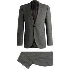 Green - Men Suits Boss by Hugo Boss Men's Micro-Patterned Regular-Fit Suit Open Green 38R