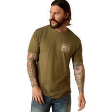 Tops Ariat Mens Freedom S/S T-Shirt Military