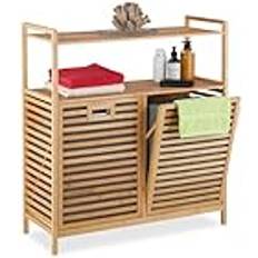 Bathroom Accessories Relaxdays Laundry Basket with Shelves 40 Litres 95 x 88 x 33 cm