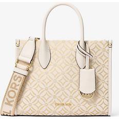 Natural Crossbody Bags Michael Kors Mirella Small Metallic Logo Jacquard Crossbody Bag