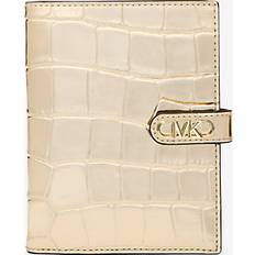 Natur Plånböcker Michael Kors Empire Metallic Crocodile Embossed Leather Passport Wallet - Gold