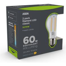 George LED Filament Classic 60W Screw Clear Lightbulb