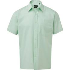 Fabric Shirts Premier Short Sleeve Poplin Shirt Aqua in