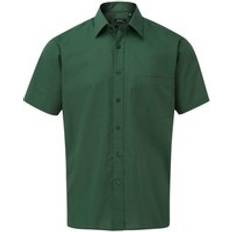 Premier Mens Short Sleeve Poplin Shirt Bottle Green