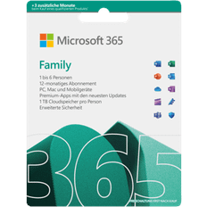 Microsoft 365 Office-Programm Microsoft 365 Family - Extra Time 15 Months Upto 6 Users 1 TB