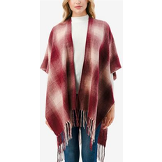 Pink - Women Capes & Ponchos MARCUS ADLER Women's Plaid Fringe Ruana Blush one-size