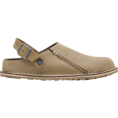 Brune - Herre Utendørstøfler Birkenstock Lutry Premium Suede Leather - Grey Taupe