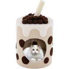 Costway Cat Tree - Cats Pets Costway Bubble Tea Cat Tree Tower with Scratching Post