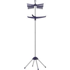 Clothing Care Songmics Folding Stainless Steel Clothes Airer with Clips, Blue Silver