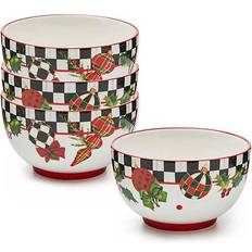 Mackenzie-Childs Deck The Halls Breakfast Bowl 4.75" 4pcs 0.12gal