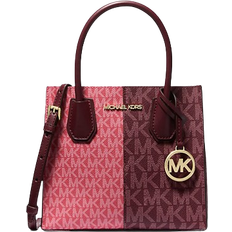 Michael Kors Red Handbags Michael Kors Mercer Medium Two Tone Logo Crossbody Bag - Oxblood Multi