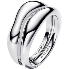 Pandora Organically Shaped Stacking Rings - Silver