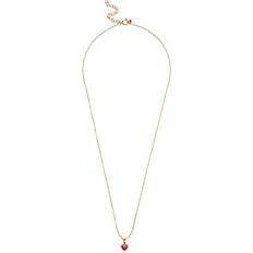 Gullbelagt Halskjeder ENAMEL Copenhagen Amore Necklace - Gold/Red