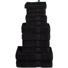 vidaXL Premium Handduk Svart (140x70cm)