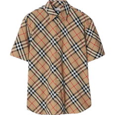 Burberry Herre Skjorter Burberry Check Cotton Shirt - Sand