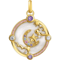 Thomas Sabo Crescent Moon Necklace Pendant - Gold/Multicolour