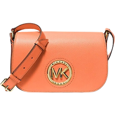 Orange Messengerväskor Michael Kors Samira Small Pebbled Leather Messenger Bag - Apricot