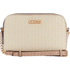 Guess Zakaria Debossed Logo Double Zip Crossbody - Off White